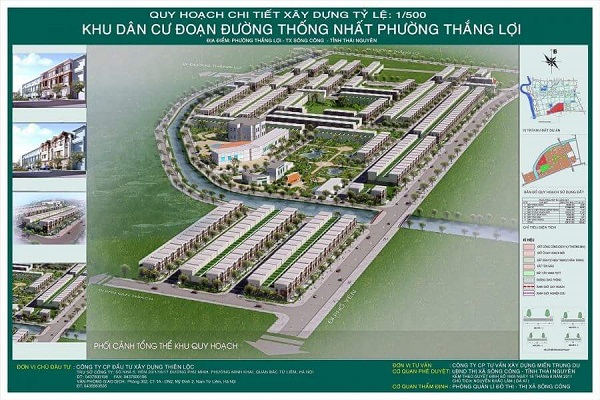 Quy hoạch dự án xây dựng đoạn đường Thống Nhất và hạ tầng kỹ thuật khu dân cư phường Thắng Lợi do Công ty Thiên Lộc làm chủ đầu tư