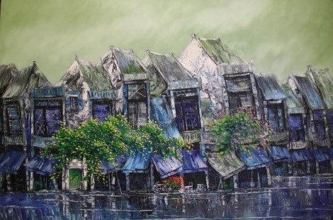 Oil painting - Old Quater - Nguyen Minh Son Artist