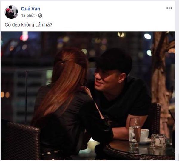 Hình ảnh Quế Vân chia sẻ trên trang cá nhân bức ảnh đang khiến cộng đồng mạng dấy lên nhiều đồn đoán.