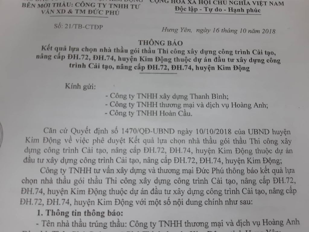 Nhà thầu Hoàng Anh trúng 42 gói thầu tại Hưng Yên: Những kịch bản quen thuộc - ảnh 1