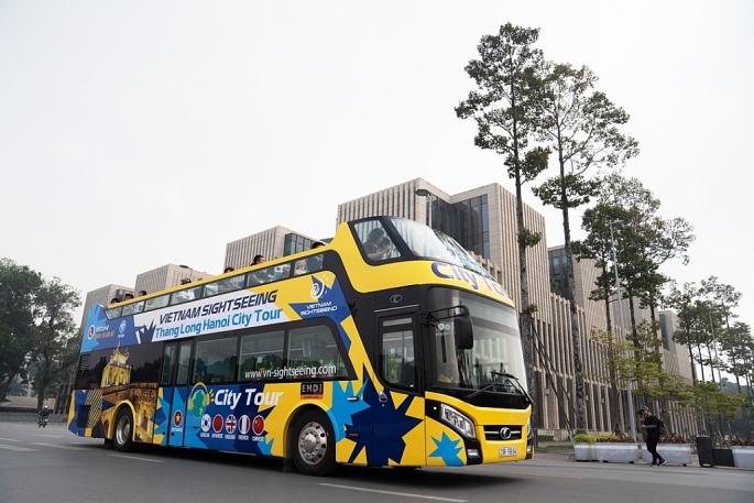 Hà Nội có thêm tuyến xe bus 2 tầng mới phục vụ du khách ha noi co them tuyen xe bus 2 tang moi phuc vu tham quan du lich