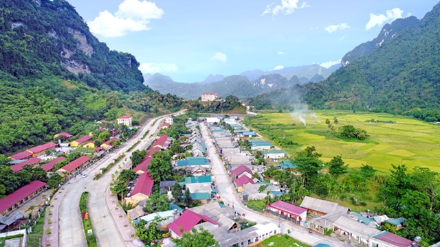 Toàn cảnh trung tâm huyện Lâm Bình.