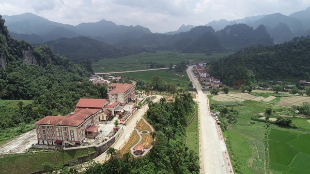 Toàn cảnh khu trung tâm huyện Lâm Bình. (Ảnh: Trung tâm Văn hóa, Truyền thông và Thể thao huyện Lâm Bình)