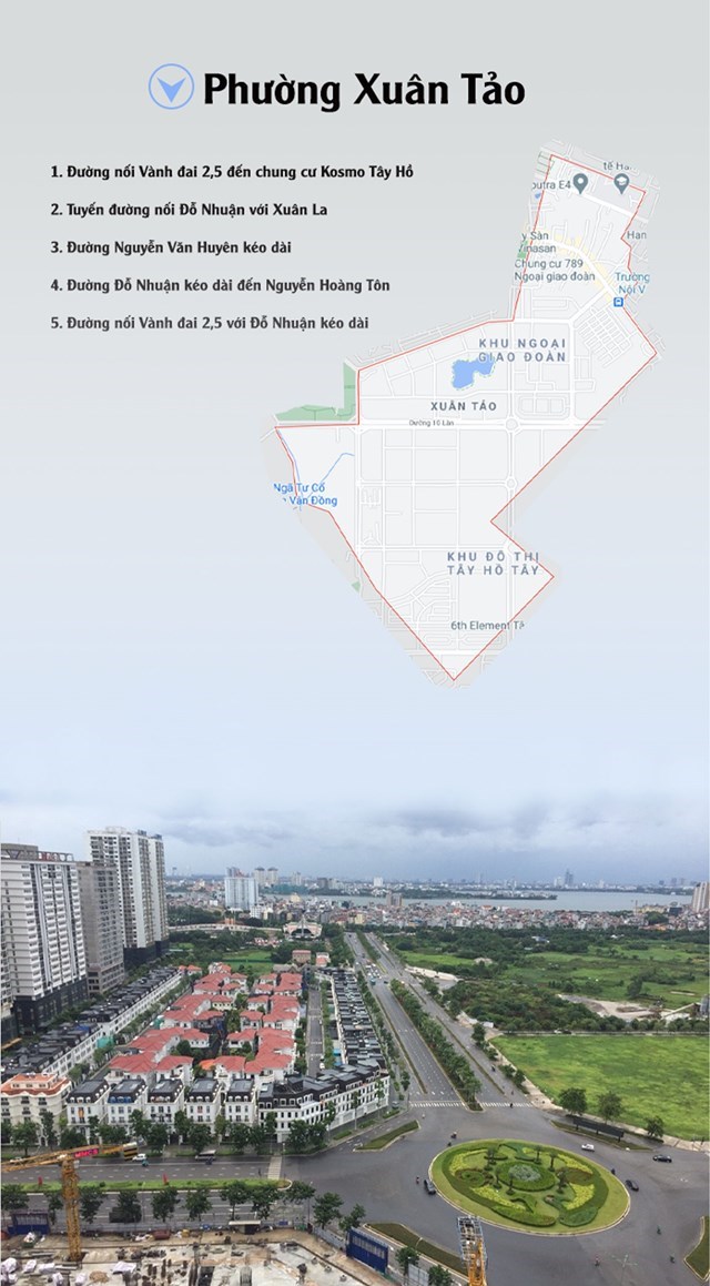 Những tuyến đường đáng chú ý sẽ mở theo quy hoạch ở phường Xuân Tảo (Bắc Từ Liêm, Hà Nội).