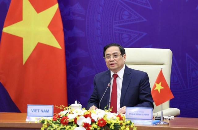 Thủ tướng Phạm Minh Chính dự hội nghị ngày 20/5 Ảnh: Mofa