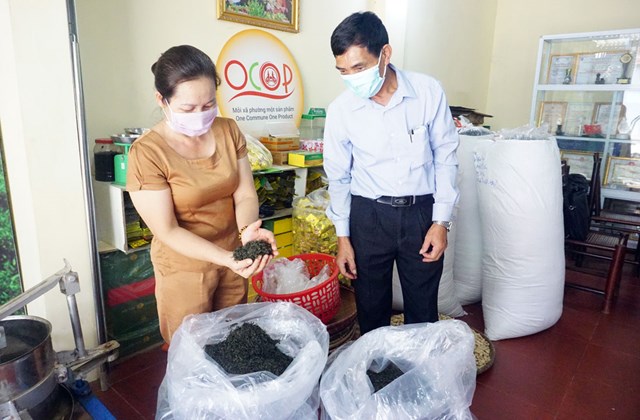 Đối với sản phẩm chè chưa tiêu thụ được ngay, HTX chè Thịnh An, ở thị trấn Sông Cầu (Đồng Hỷ) tiến hành sao khô kiệt và cho vào túi nilon để bảo quản trong kho lạnh.
