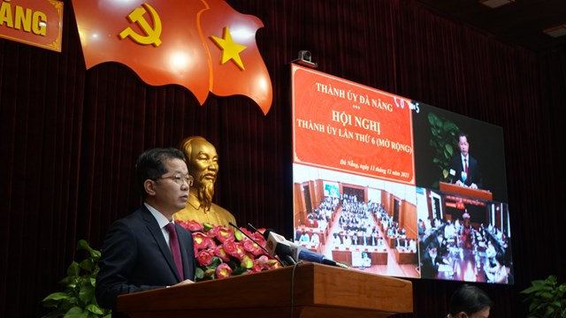 Uỷ viên Trung ương Đảng - Bí thư Thành ủy Đà Nẵng  Đồng chí Nguyễn Văn Quảng phát biểu khai mạc Hội nghị