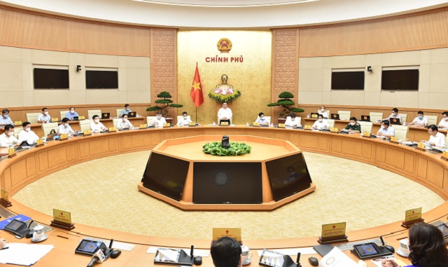 Thủ tướng Phạm Minh Chính chủ trì cuộc họp thường trực Chính phủ tháng 6. Ảnh: Báo Chính phủ.