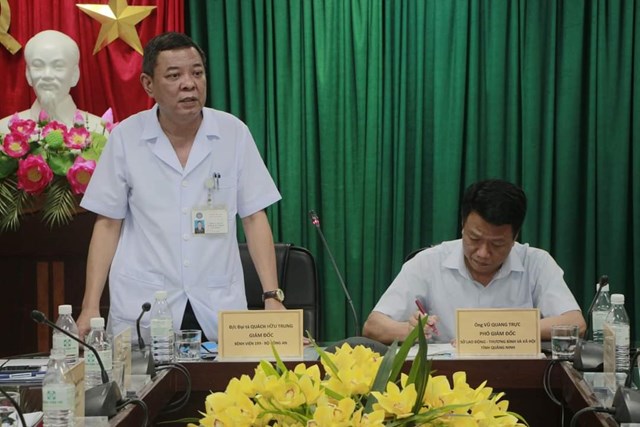 Giám đốc Bệnh viện 199 Quách Hữu Trung phát biểu tại buổi gặp mặt.