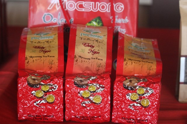 Sản phẩm trà đạt sản phẩm OCOP của Công ty TNHH Chè Mộc Sương tại Tiểu khu 34, xã Tân Lập, huyện Mộc Châu, Sơn La.