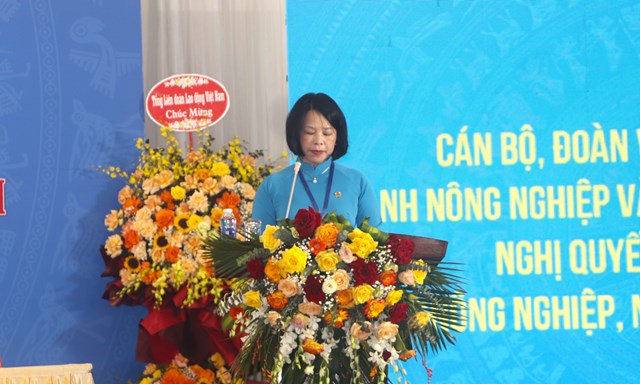 Bà Ngô Thị Anh Tuyên – Phó Chủ tịch Công đoàn Nông nghiệp và Phát triển Nông thôn Việt Nam tại Đại hội VI nhiệm kỳ 2023 - 2028