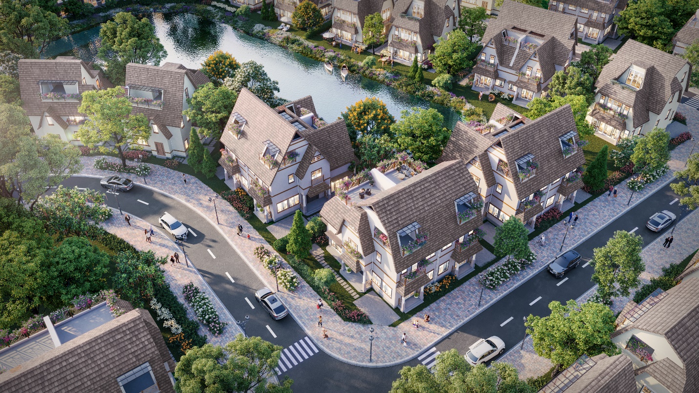 A aerial view of a neighborhood

Description automatically generated