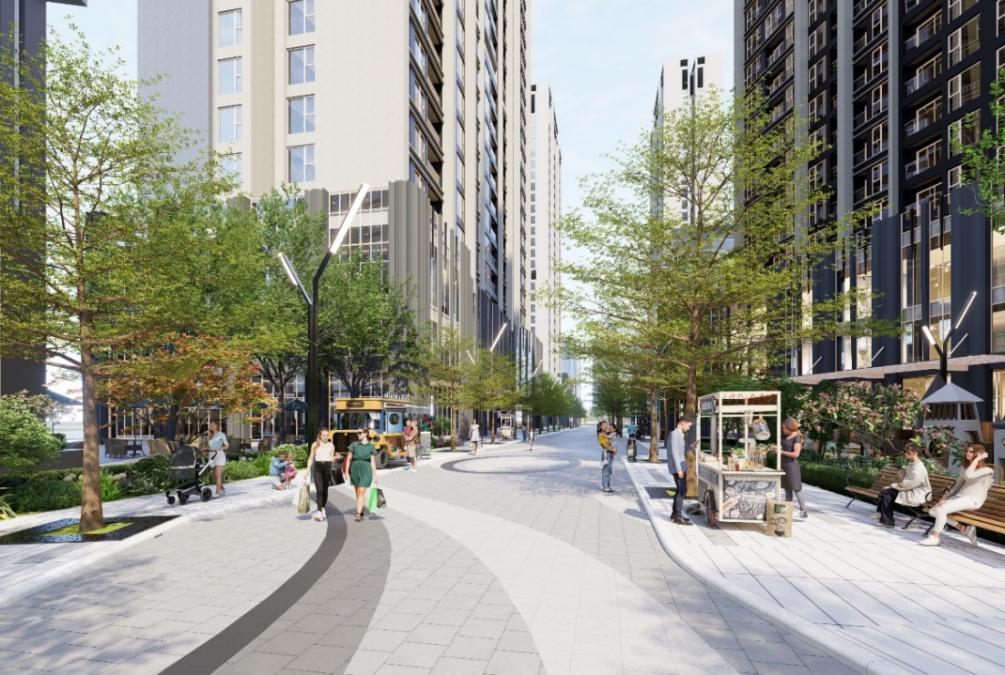 A street with people walking on it

AI-generated content may be incorrect.