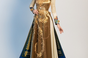 Trang phục truyền thống của Phương Nga đứng nhì bình chọn tại Miss Grand