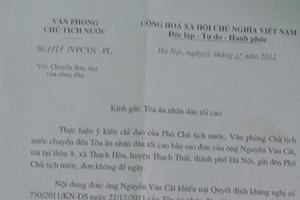 Vụ tranh chấp nhà đất tại Đan Phượng, Hà Nội: Phớt lờ chỉ đạo của Phó Chủ tịch nước