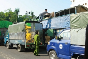Liên tiếp bắt giữ 9 xe tải vận chuyển hơn 40 tấn hàng lậu