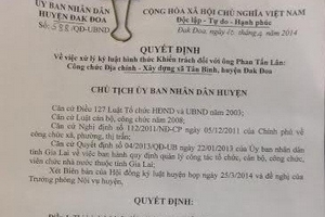 Tham mưu cấp sai sổ đỏ, cán bộ xã chỉ bị khiển trách