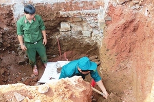 Đào móng xây nhà, phát hiện hầm đạn pháo sót lại sau chiến tranh