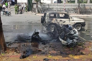 Chi tiết vụ taxi phát nổ khiến 2 người chết ở Quảng Ninh