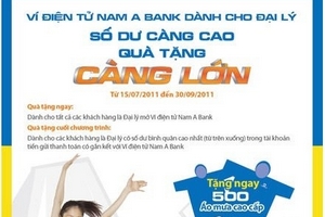 Nam A Bank bất ngờ ngừng cung cấp dịch vụ Ví Điện Tử