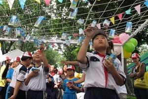 Học sinh tiểu học HN tham gia Ngày Sữa thế giới