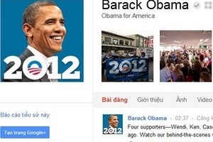 Tổng thống Obama gia nhập cộng đồng Google+