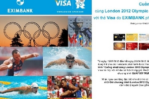 Thẻ Eximbank Visa mang đến cơ hội tham dự London 2012 Olympic Games.