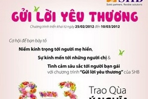 SHB-"Gửi lời yêu thương" nhân ngày Quốc tế Phụ nữ