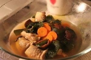 Cách nấu canh gà rong biển