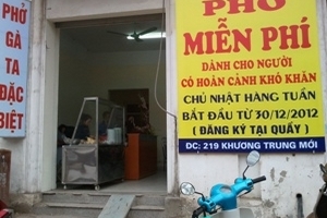 "Phở miễn phí" ngày Chủ nhật giữa Hà Nội