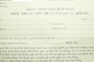 Lạnh lùng tờ giấy cam đoan “xin mổ”