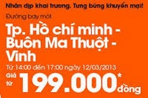 Vé máy bay TP. HCM - Buôn Ma Thuột giá…199.000 đồng!