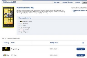 Nokia đột ngột giảm mạnh giá Lumia 920