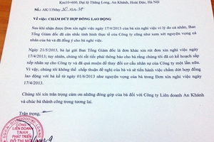 Vinaconex gửi thư công ty khác ép chấm dứt HĐLĐ nhân viên?