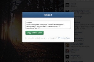 Instagram cho phép nhúng ảnh, video vào trang web