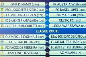 Arsenal đụng độ Fenerbahce, AC Milan đối đầu PSV