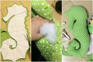 Mẹ trẻ 2 con chỉ cách may gối ôm cá ngựa ngộ nghĩnh trong 30 phút