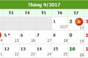 Nghỉ lễ Quốc khánh 2/9 bao nhiêu ngày?