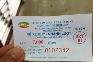 Hà Nội thí điểm dùng vé điện tử trên tuyến buýt nhanh BRT đầu tiên