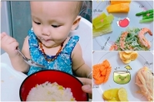 Bí quyết giúp bé 1 tuổi tự ngồi vào ghế và xúc ăn ngon lành
