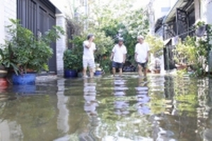 Trời không mưa, nước vẫn ngập cả khu phố giữa Sài Gòn