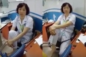 Quyết định kỷ luật nữ tiến sĩ BV Mắt gác chân lên ghế
