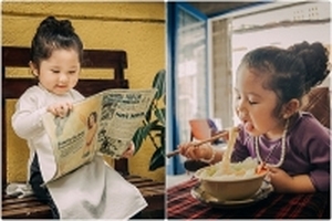 Ngắm em bé 27 tháng tuổi cực chất trong bộ ảnh chế ‘Cô Ba Sài Gòn’