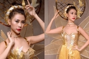 Liên Phương mang chuồn chuồn và tre đến Hoa hậu Đại sứ du lịch thế giới 2017