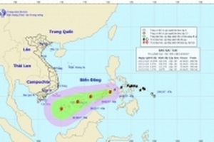 Trưa nay bão Kai-tak đi vào biển Đông và sẽ tiếp tục mạnh thêm