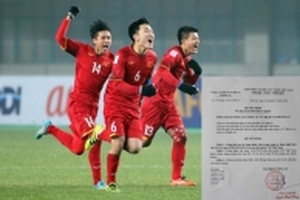 U23 Việt Nam ghi 1 bàn thắng, nhân viên sẽ được thưởng 1 triệu đồng