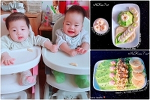 Thực đơn ăn dặm kiểu Nhật mẹ nấu bằng cả trái tim dành cho hai bé sinh đôi
