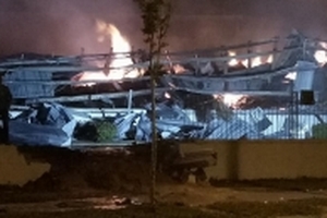 Xưởng sản xuất sợi Texhong Ngân Long KCN Hải Yên tiếp tục bốc cháy