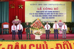 Thái Nguyên: Công bố Nghị quyết thành lập thị trấn Hoá Thượng, huyện Đồng Hỷ
