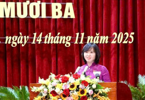 Đồng chí Trịnh Thị Minh Thanh, Phó Bí thư Thường trực Tỉnh ủy, Chủ tịch HĐND tỉnh, phát biểu chỉ đạo tại phiên bế mạc Kỳ họp thứ 33.